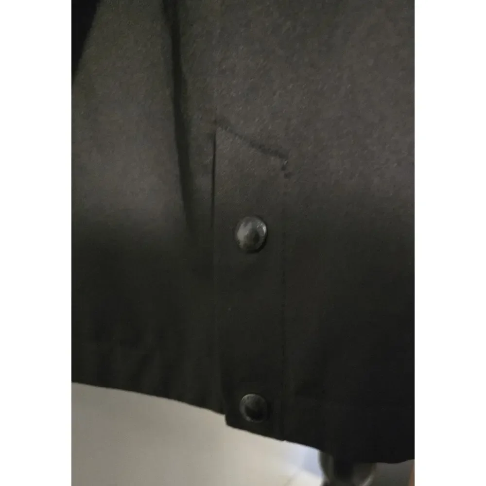 Sam Edelman Women’s Hooded Raincoat Jacket Black Long Sleeve Sz Small - Picture 6 of 9